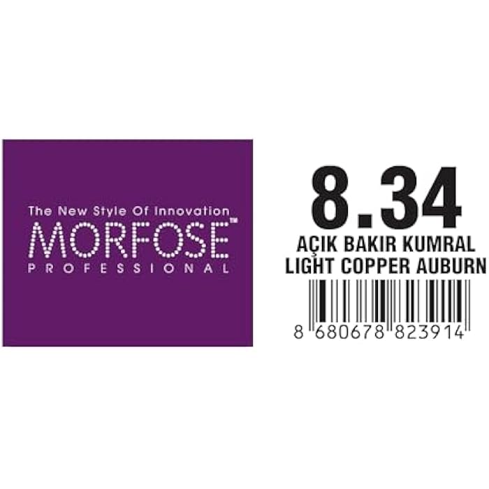 Morfose 10 professional hair colour cream 100 ml, no. 8.34 light copper auburn - Image 5